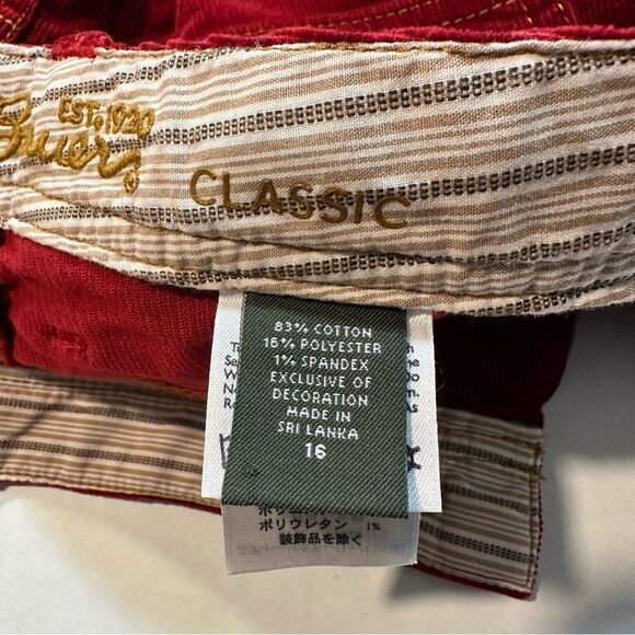 Eddie Bauer Classic Red Corduroy Pants Bootcut Leg, Size 16 - Picture 7 of 11